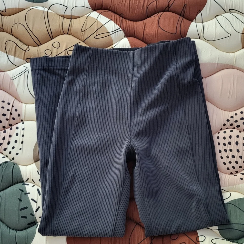Lululemon Ribbed Softstreme Zip Leg Ribbed High- Rise Pants. - Picture 3 of 11